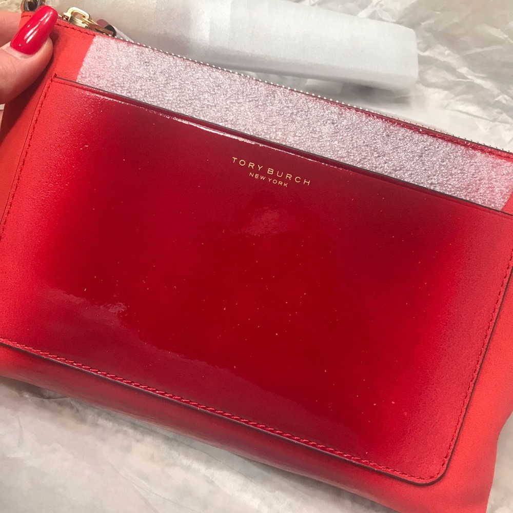 Tory Burch NWT Red Patent Leather Ombre Crossbody